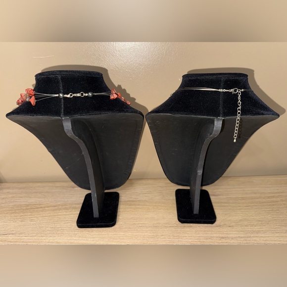 BUNDLE OF 2 Elegant Multi-Strand Beaded BoHo Style Necklace Set. - Picture 3 of 6